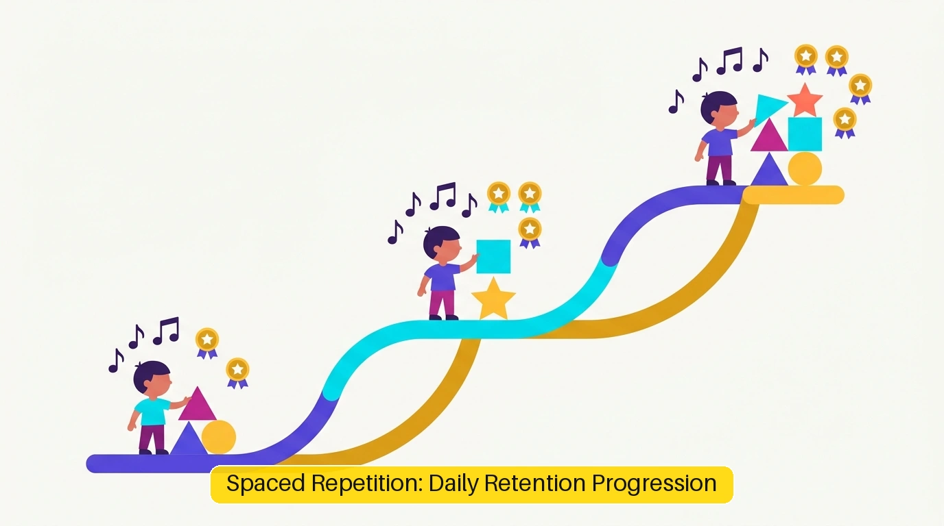 Ebbinghaus forgetting curve and spaced repetition intervals for 11 Plus exam vocabulary retention